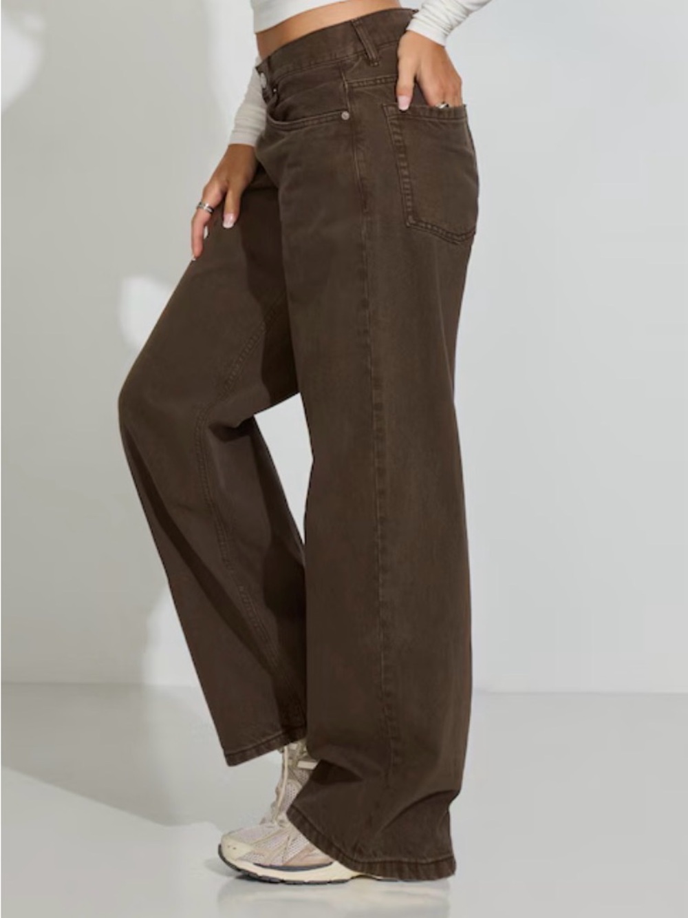 ✨ Garage brown wide-leg denim jeans